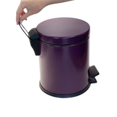 Будкрам купить Мусорное ведро с педалью 5Л, нержавеющая сталь, фиолетовый Sanpreis Мусорное ведро с педалью 5Л, нержавеющая сталь, фиолетовый Sanpreis 4