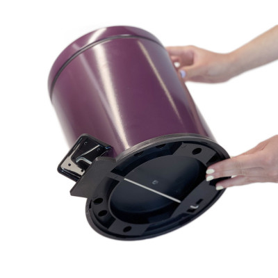 Будкрам купить Мусорное ведро с педалью 5Л, нержавеющая сталь, фиолетовый Sanpreis Мусорное ведро с педалью 5Л, нержавеющая сталь, фиолетовый Sanpreis 6