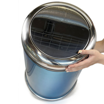 Будкрам купить Мусорное ведро 32Л с поворотной крышкой нержавеющая сталь, хром Sanpreis Мусорное ведро 32Л с поворотной крышкой нержавеющая сталь, хром Sanpreis 4