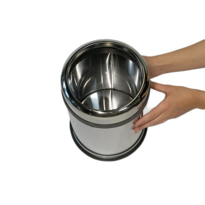 Будкрам купить Мусорное ведро без крышки 12Л с прижимным ободком, нержавеющая сталь, хром Sanpreis Мусорное ведро без крышки 12Л с прижимным ободком, нержавеющая сталь, хром Sanpreis 2