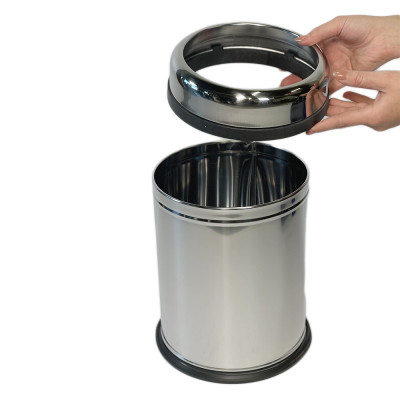 Будкрам купить Мусорное ведро без крышки 12Л с прижимным ободком, нержавеющая сталь, хром Sanpreis Мусорное ведро без крышки 12Л с прижимным ободком, нержавеющая сталь, хром Sanpreis 3