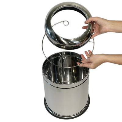 Будкрам купить Мусорное ведро без крышки 12Л с прижимным ободком, нержавеющая сталь, хром Sanpreis Мусорное ведро без крышки 12Л с прижимным ободком, нержавеющая сталь, хром Sanpreis 5