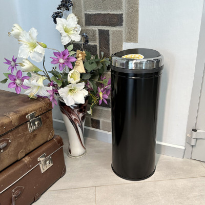 Будкрам купить Мусорное ведро 27Л с поворотной крышкой нержавеющая сталь, черный Efor Мусорное ведро 27Л с поворотной крышкой нержавеющая сталь, черный Efor 2