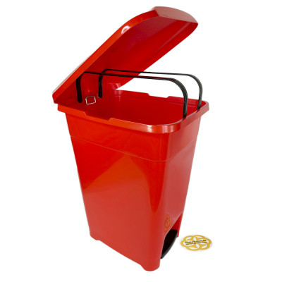 Будкрам купить Ведро для мусора с педалью 50 Л, пластик, красный Afacan Plastik