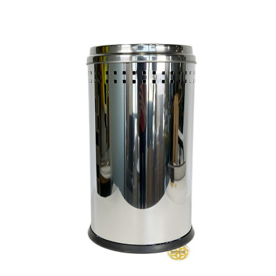 Будкрам купити Відро для сміття 16Л з обідком та перфорацією, нержавіюча сталь, хром Efor