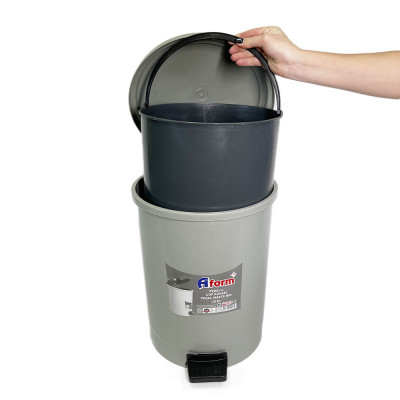 Будкрам купити Пластикове відро для сміття з педаллю 30 л, сірий Afacan Plastik Пластикове відро для сміття з педаллю 30 л, сірий Afacan Plastik 4