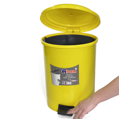 Будкрам купити Пластикове відро для сміття з педаллю 30 л, жовтий Afacan Plastik Пластикове відро для сміття з педаллю 30 л, жовтий Afacan Plastik 2