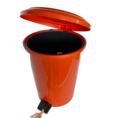 Будкрам купить Пластиковое ведро для мусора с педалью 30 Л, оранжевый Afacan Plastik Пластиковое ведро для мусора с педалью 30 Л, оранжевый Afacan Plastik 2