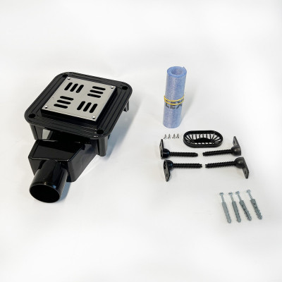 Будкрам купити Душовий канал SPOTX 10х10 см, горизонтальний, з поворотним S-подібним сифоном, грати з нержавіючої сталі WATERWAY Душовий канал SPOTX 10х10 см, горизонтальний, з поворотним S-подібним сифоном, грати з нержавіючої сталі WATERWAY 3