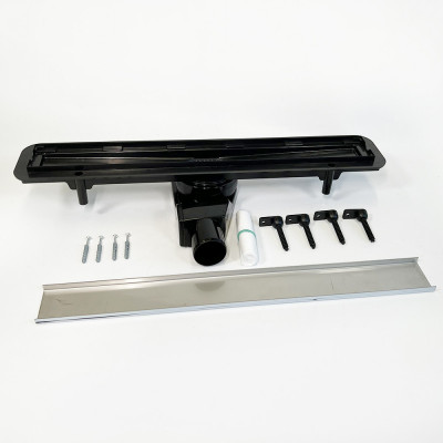 Будкрам купить Душевой канал STREAM 60 см, горизонтальный, с поворотным S-образным сифоном, решётка под плитку WATERWAY Душевой канал STREAM 60 см, горизонтальный, с поворотным S-образным сифоном, решётка под плитку WATERWAY 4