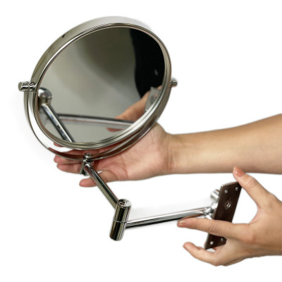 Будкрам купити Дзеркало косметичне, двостороннє настінне, D18 см, нержавіюча сталь Sanpreis Дзеркало косметичне, двостороннє настінне, D18 см, нержавіюча сталь Sanpreis 3