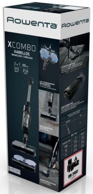 Будкрам купити Rowenta Пилосос безпровідний X-Combo, 215Вт, вологе прибирання, конт пил -0,55л, автон. робота до 60хв, НЕРА, чорний Rowenta Пилосос безпровідний X-Combo, 215Вт, вологе прибирання, конт пил -0,55л, автон. робота до 60хв, НЕРА, чорний 3