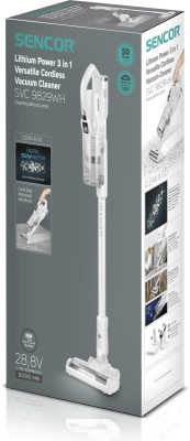 Будкрам купити Sencor Пилосос безпровідний, 550Вт, конт пил -0,5л, автон. робота до 70хв, НЕРА, підсвітка, турбо щітка, білий Sencor Пилосос безпровідний, 550Вт, конт пил -0,5л, автон. робота до 70хв, НЕРА, підсвітка, турбо щітка, білий 16