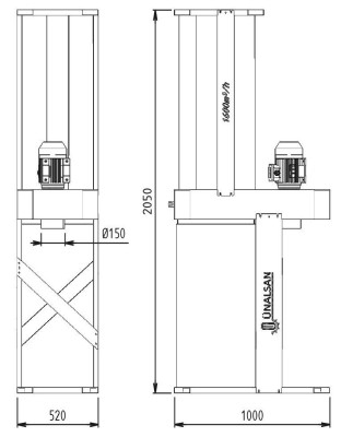 Будкрам купить Аспирация Unalsan UNS 283 B 1600 м³/час Аспирация Unalsan UNS 283 B 1600 м³/час 2