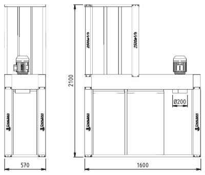 Будкрам купить Аспирация Unalsan UNS 283 T 2500 м³/час Аспирация Unalsan UNS 283 T 2500 м³/час 3