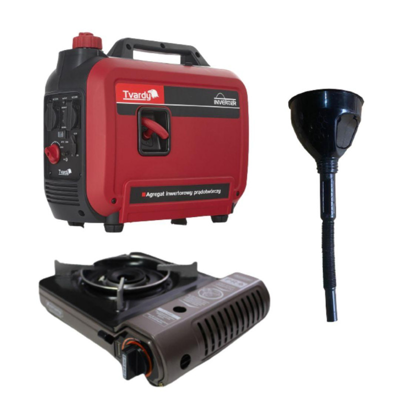 Будкрам купити Інверторний генератор Tvardy T05015 + газова плитка Orcamp CK-505 та лійка в подарунок