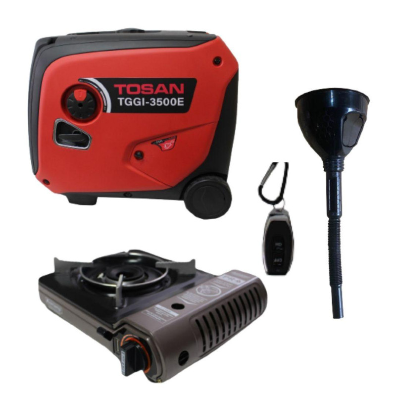 Будкрам купити Інверторний генератор TOSAN ТGGI-3500E + газова плитка Orcamp CK-505 та лійка в подарунок