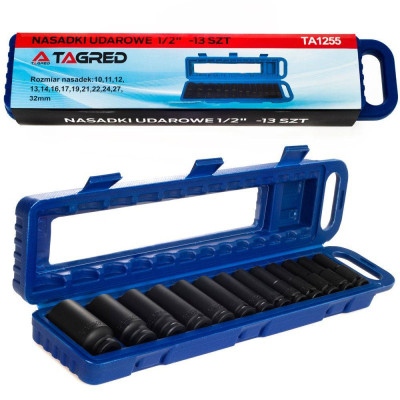 Будкрам купить Ударные шестигранные головки 78 мм 1/2, 13 шт, TAGRED TA1255