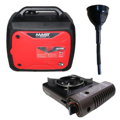Будкрам купити Інверторний генератор MAST GROUP YH2200i + газова плитка Orcamp CK-505 та лійка в подарунок