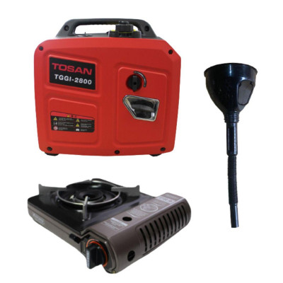 Будкрам купити Інверторний генератор TOSAN ТGGI-2800 + газова плитка Orcamp CK-505 та лійка в подарунок