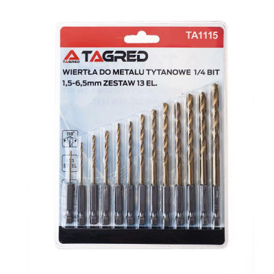 Будкрам купить Набор сверл по металлу TAGRED TA1115, 13 шт
