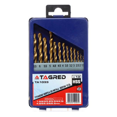 Будкрам купити Набір свердел по металу TAGRED TA1033, 13 шт Набір свердел по металу TAGRED TA1033, 13 шт 2