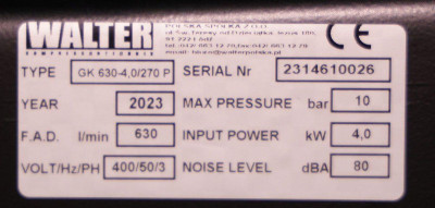 Будкрам купити Компресор поршневий WALTER GK 630-4,0/270 P Компресор поршневий WALTER GK 630-4,0/270 P 4