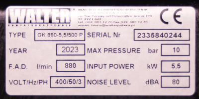Будкрам купити Компресор поршневий WALTER GK 880-5,5/500 P Компресор поршневий WALTER GK 880-5,5/500 P 5