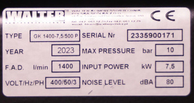 Будкрам купити Компресор поршневий WALTER GK 1400-7,5/500 P Компресор поршневий WALTER GK 1400-7,5/500 P 3