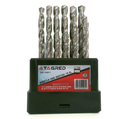 Будкрам купити Набір свердел по металу TAGRED TA1027, 19 шт Набір свердел по металу TAGRED TA1027, 19 шт 3