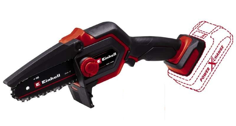 Будкрам купить Einhell Пила цепная аккумуляторная GE-PS 18/15 Li BL-Solo, PXC 18В, бесщеточная, шина 158 мм, рез 125 мм, 4.8 м/с, 1.1 кг (без АКБ и ЗУ)