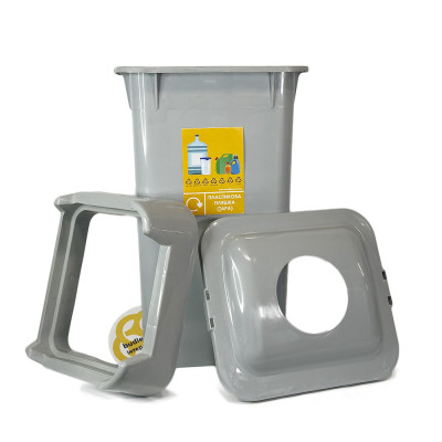 Будкрам купити Контейнери для сортування сміття, 4 баки х70Л, з кришкою, пластик, сірий Afacan Plastik Контейнери для сортування сміття, 4 баки х70Л, з кришкою, пластик, сірий Afacan Plastik 6