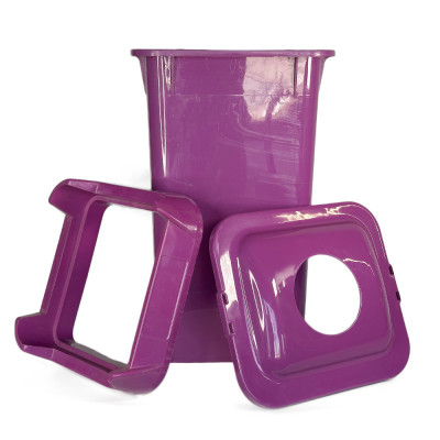 Будкрам купити Контейнери для сортування сміття, 4 баки х70Л, з кришкою, пластик, фуксія Afacan Plastik Контейнери для сортування сміття, 4 баки х70Л, з кришкою, пластик, фуксія Afacan Plastik 4