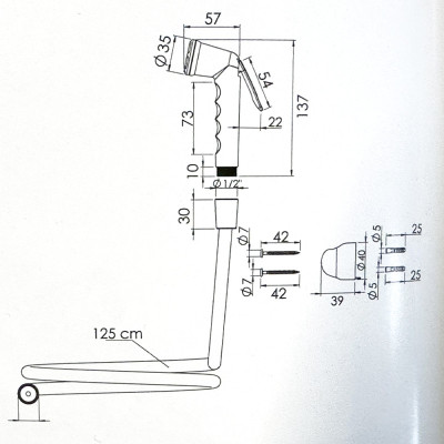 Будкрам купить Гигиенический душ Felix 1/2", пластик, ПВХ шланг, белый Sanpreis Гигиенический душ Felix 1/2", пластик, ПВХ шланг, белый Sanpreis 2
