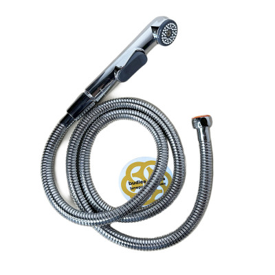 Будкрам купить Гигиенический душ Qualis 1/2", пластик, шланг нержавеющая сталь, хром Sanpreis