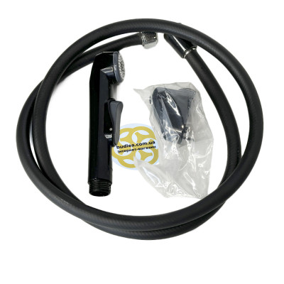 Будкрам купить Гигиенический душ Qualis 1/2", пластик, ПВХ шланг, черный Sanpreis Гигиенический душ Qualis 1/2", пластик, ПВХ шланг, черный Sanpreis 2