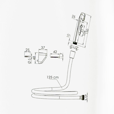 Будкрам купить Гигиенический душ Qualis 1/2", пластик, ПВХ шланг, черный Sanpreis Гигиенический душ Qualis 1/2", пластик, ПВХ шланг, черный Sanpreis 3