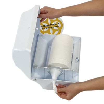Будкрам купить Диспенсер для рулонных бумажных полотенец, пластик, белый Afacan Plastik Диспенсер для рулонных бумажных полотенец, пластик, белый Afacan Plastik 3
