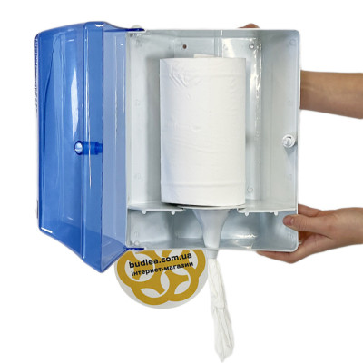 Будкрам купить Диспенсер для рулонных  бумажных полотенец, пластик, голубой прозрачный Afacan Plastik Диспенсер для рулонных  бумажных полотенец, пластик, голубой прозрачный Afacan Plastik 3