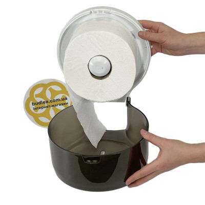 Будкрам купити Диспенсер для туалетного паперу джамбо, з нижнім витягуванням, прозорий димчастий Afacan Plastik Диспенсер для туалетного паперу джамбо, з нижнім витягуванням, прозорий димчастий Afacan Plastik 5