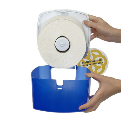 Будкрам купить Диспенсер для туалетной бумаги мини-джамбо, голубой прозрачный Afacan Plastik Диспенсер для туалетной бумаги мини-джамбо, голубой прозрачный Afacan Plastik 4