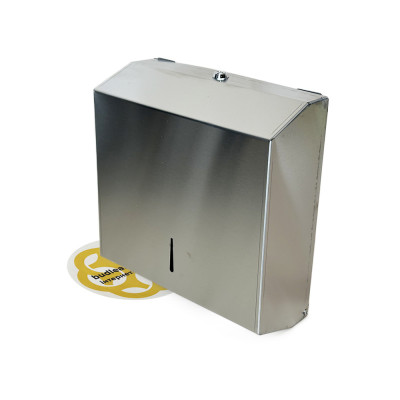 Будкрам купить Диспенсер для бумажных полотенец 300 шт, навесной, 27x9x26 см, нержавеющая сталь Sanpreis