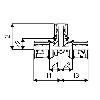 Будкрам купить Пресс-тройник редукционный PPSU Ø50х32х50 Uponor S-Press PLUS Uponor Пресс-тройник редукционный PPSU Ø50х32х50 Uponor S-Press PLUS Uponor 2