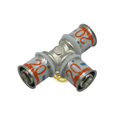 Будкрам купить Пресс-тройник равнопроходный Ø20х20х20 Uponor S-Press PLUS латунный Uponor