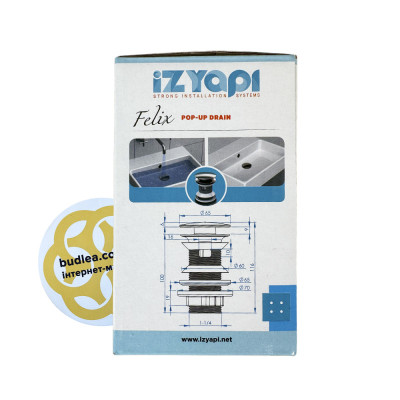 Будкрам купити Донний клапан для раковини FELIX 1-1/4" із системою CLICK-CLACK Sanpreis Донний клапан для раковини FELIX 1-1/4" із системою CLICK-CLACK Sanpreis 6