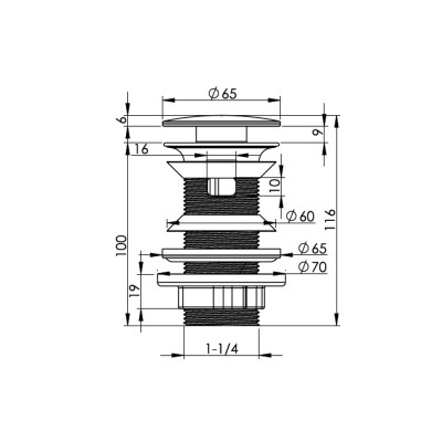 Будкрам купити Донний клапан для раковини FELIX 1-1/4" із системою CLICK-CLACK Sanpreis Донний клапан для раковини FELIX 1-1/4" із системою CLICK-CLACK Sanpreis 4
