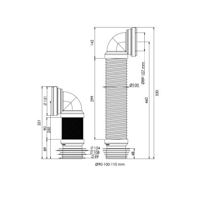Будкрам купить Соединение для унитаза гофрированное Ø100х460 мм, угол 90  Sanpreis Соединение для унитаза гофрированное Ø100х460 мм, угол 90  Sanpreis 2