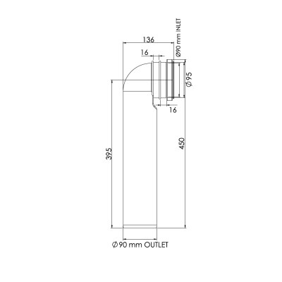 Будкрам купить Соединительное колено Ø90х450 мм для подвесного унитаза, черный Sanpreis Соединительное колено Ø90х450 мм для подвесного унитаза, черный Sanpreis 2