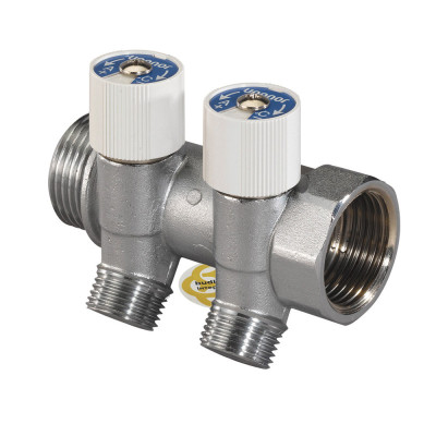 Будкрам купить Коллектор Uponor Uni-C с кранами SH 1"MT/FT 2x1/2"MT c/c 38 мм Uponor