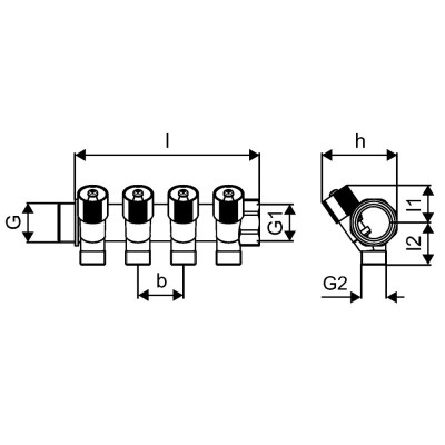 Будкрам купить Коллектор Uponor Uni-C с кранами SH 1"MT/FT 2x1/2"MT c/c 38 мм Uponor Коллектор Uponor Uni-C с кранами SH 1"MT/FT 2x1/2"MT c/c 38 мм Uponor 2